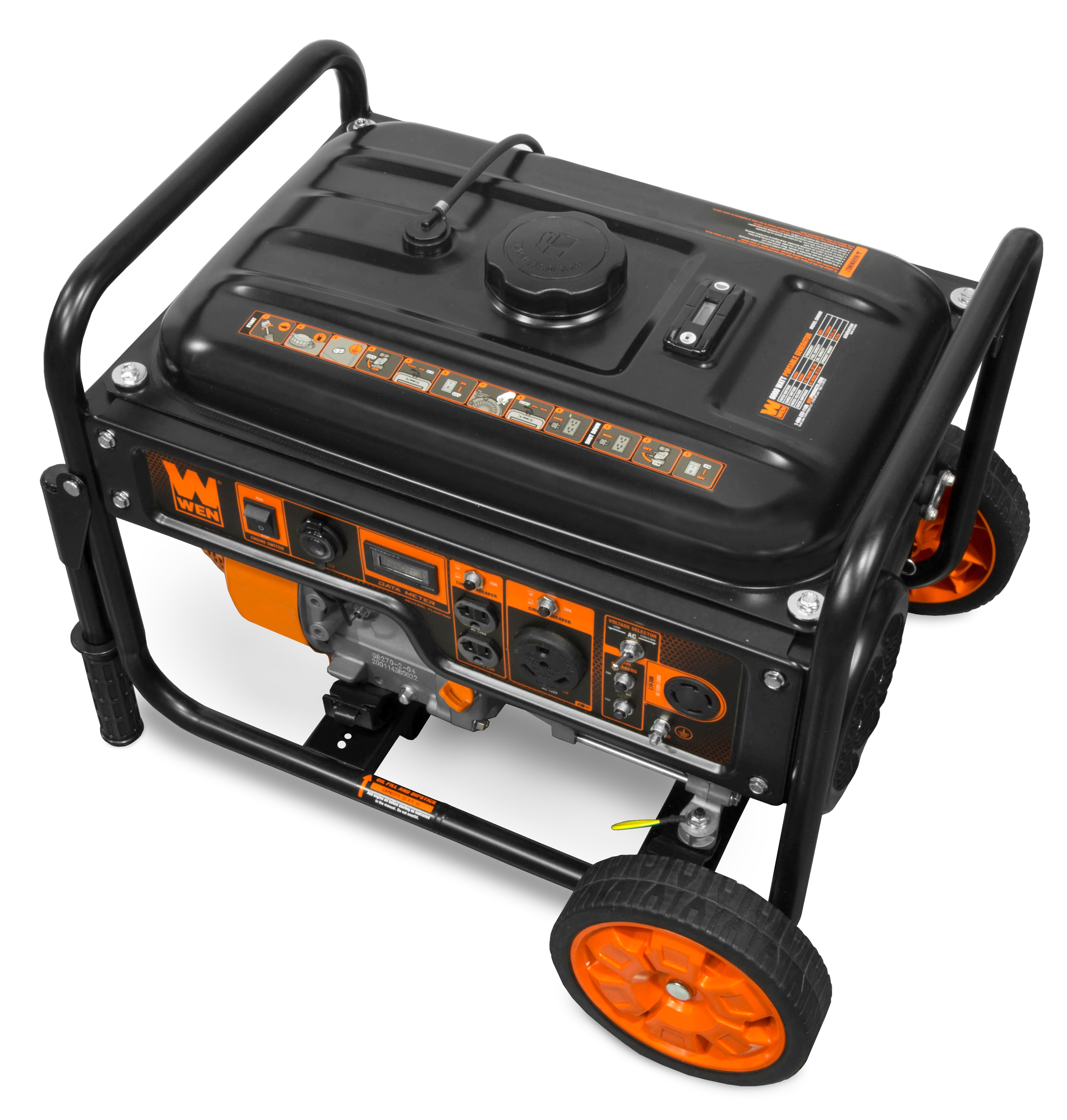 WEN 6000-Watt RV-Ready Portable Generator with Wheel Kit， CARB Compliant