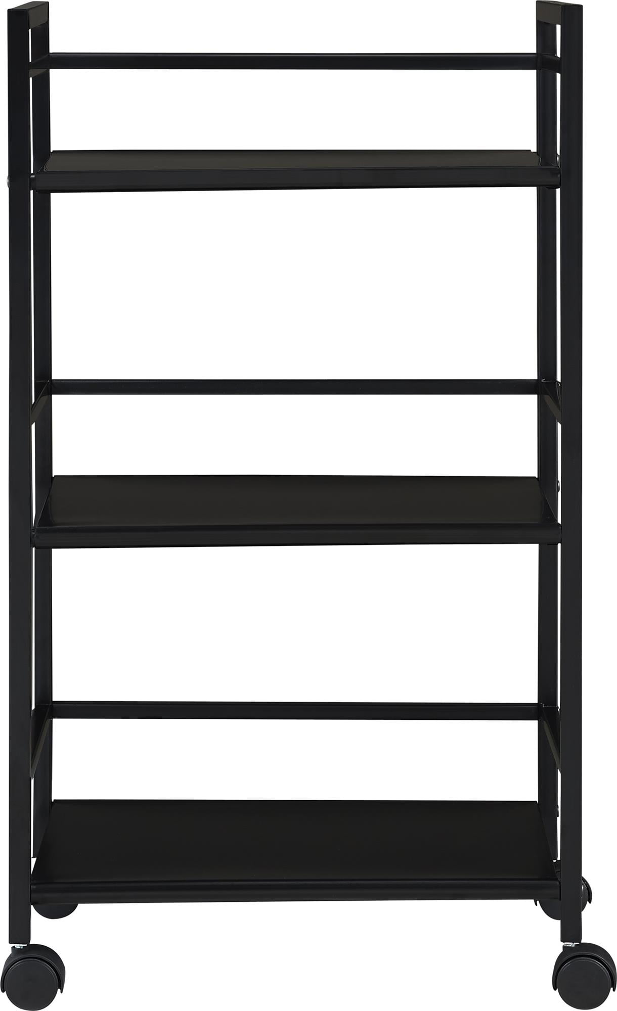 Ameriwood Home Marshall 3 Shelf Metal Rolling Utility Cart， Black