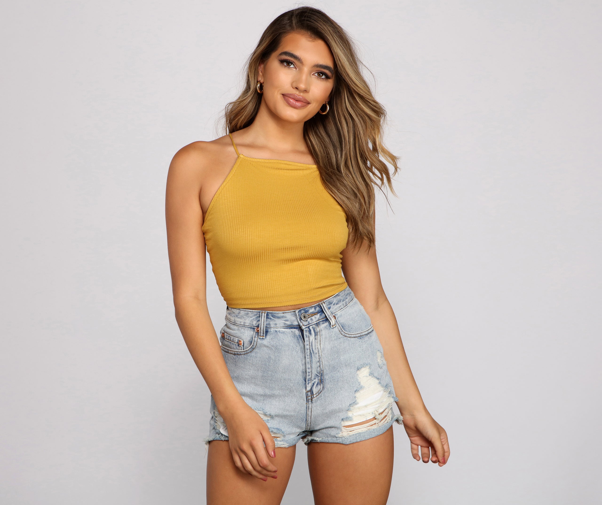 Basic Vibes Halter Crop Top