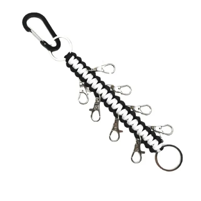 Manufacturer's direct sales umbrella rope woven hanging rope backpack multi buckle hanging chain stainless steel buckle