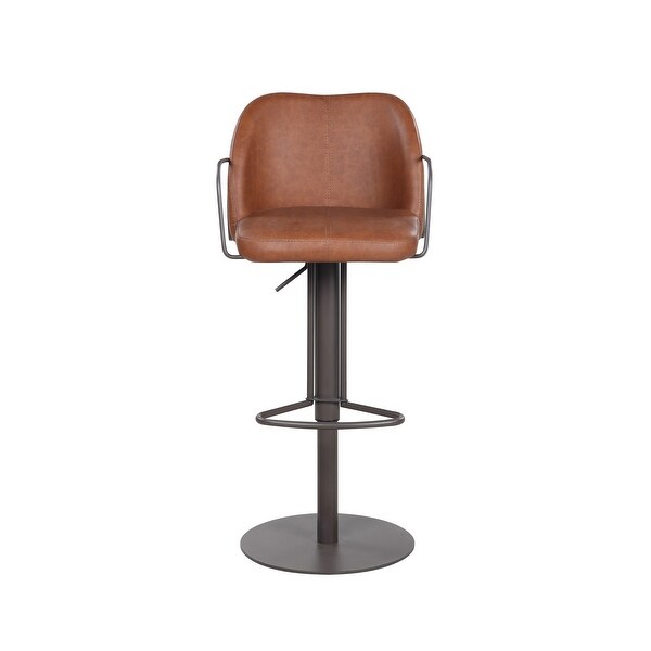 Somette Modern Pneumatic-Adjustable Stool with Matte Brown Finish - Adjustable