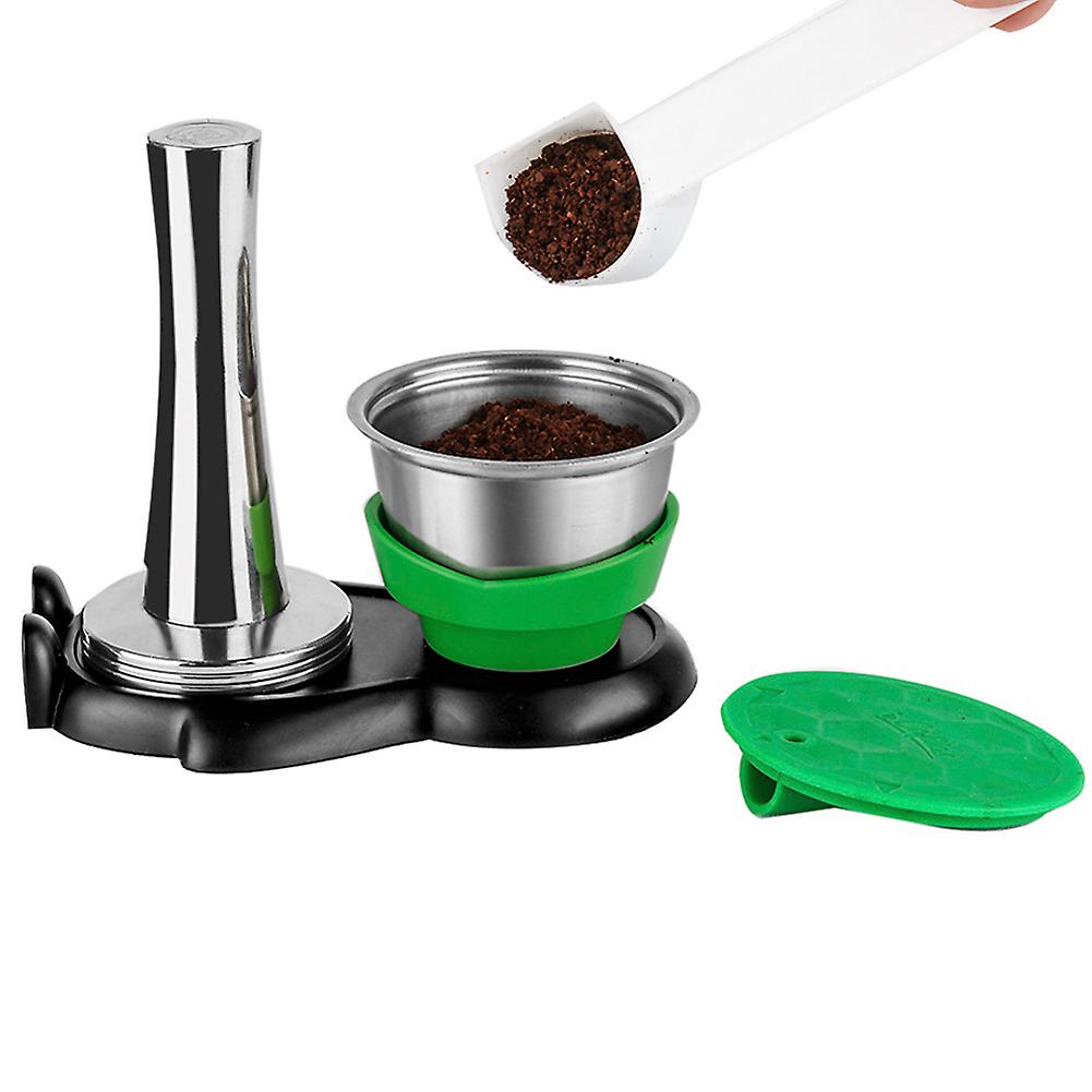 Stainless Steel Capsule Hammer Capsule Base Set Coffee Capsule Coffee Machine Accessory Reusable  Simple Safe Convenient Quick Coffee Making Accessori