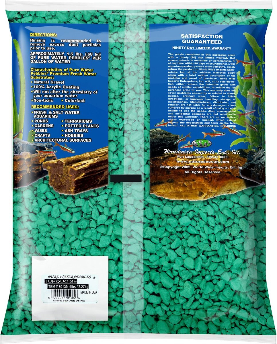 Pure Water Pebbles Coated Aquarium Gravel， 5-lb bag