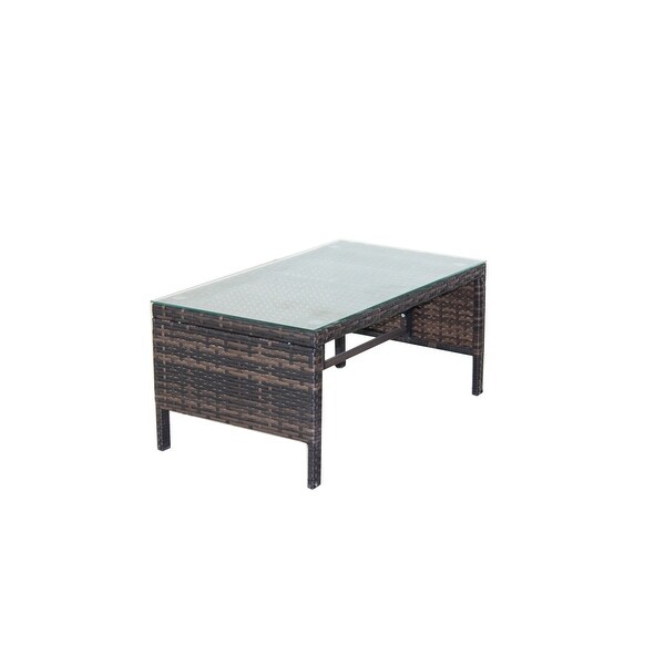 Outdoor patio Furniture 1 Coffee Table with clear tempered glass