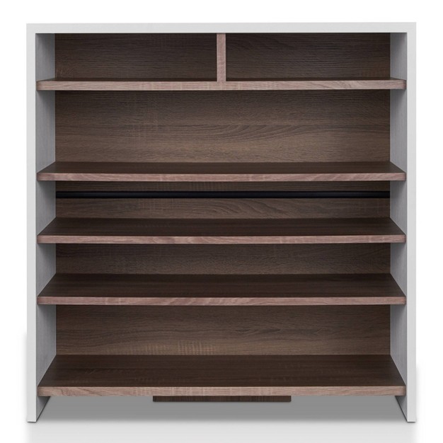 Farrar Contemporary Shoe Cabinet Chestnut Brown white Homes Inside Out