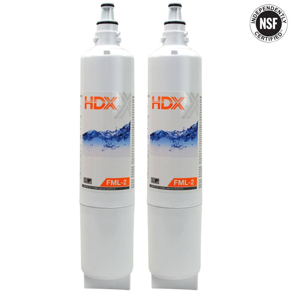 HDX FML-2 Premium Refrigerator Water Filter Replacement Fits LG LT600P (2-Pack) 107025