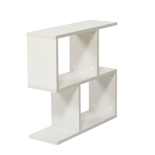 Alfa Rectangle 4 Shelves End Table， 23 inch End Table for Living Rooms