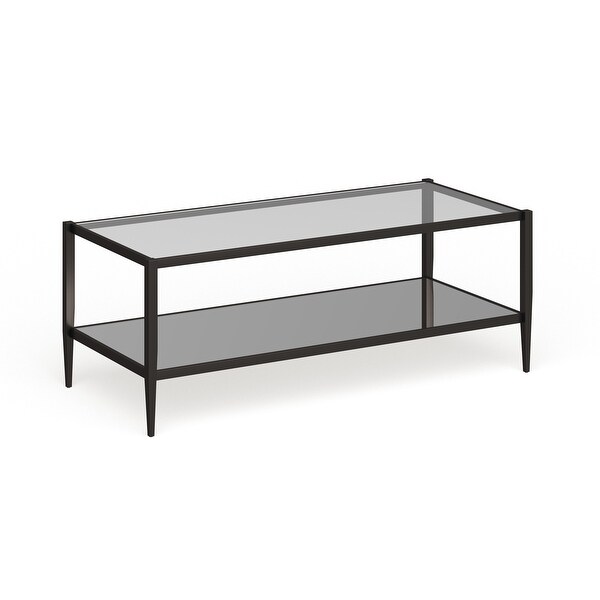 Hera 45'' Wide Rectangular Coffee Table with Mirror Shelf