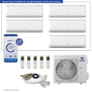 GREE Livo GEN3 5-Zone 39000 BTU 3.5-Ton Smart Home Ductless Mini Split Air Conditioner and Heat Pump 25 ft. Kit 230V MULTI42LIV112HP