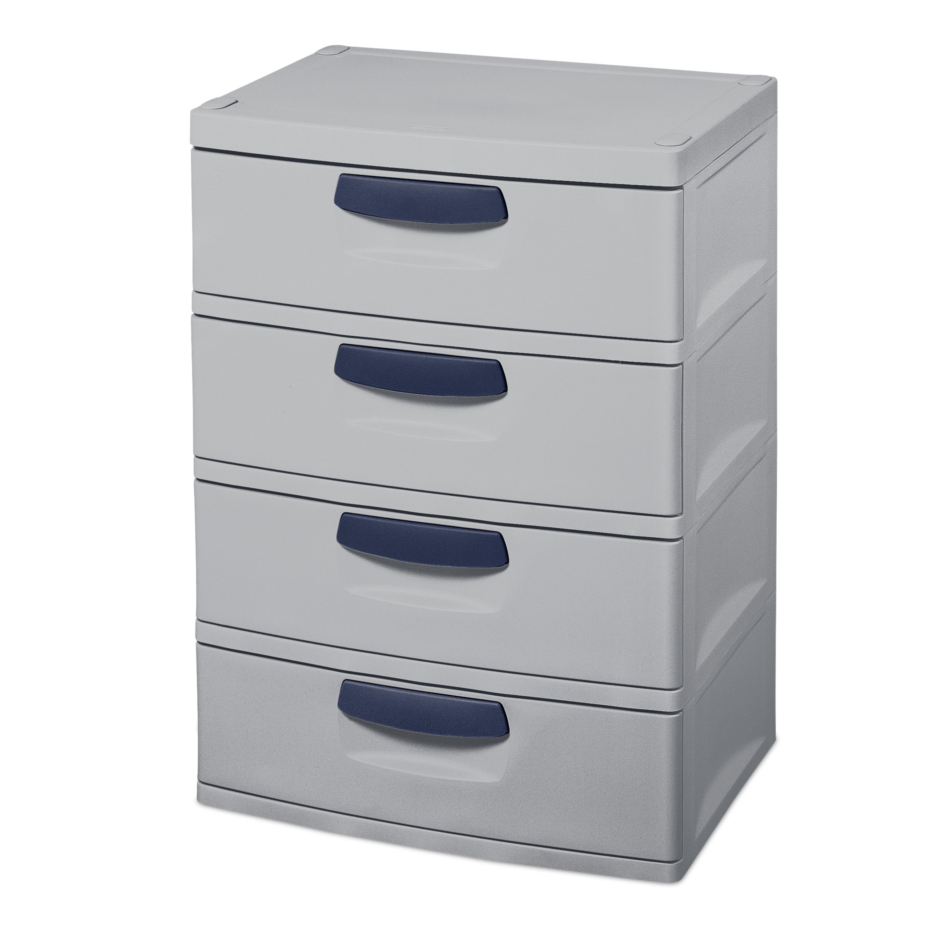 Sterilite 4 Drawer Unit Plastic, Cement