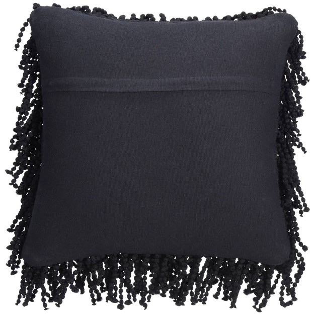 Oversize Shag Hand Knotted Fugga Square Throw Pillow Black Mina Victory