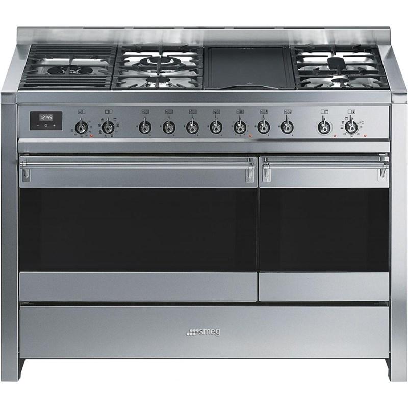 Smeg A3XU7 48 Inch Dual Fuel Range With Electric Grill Stainless Steel