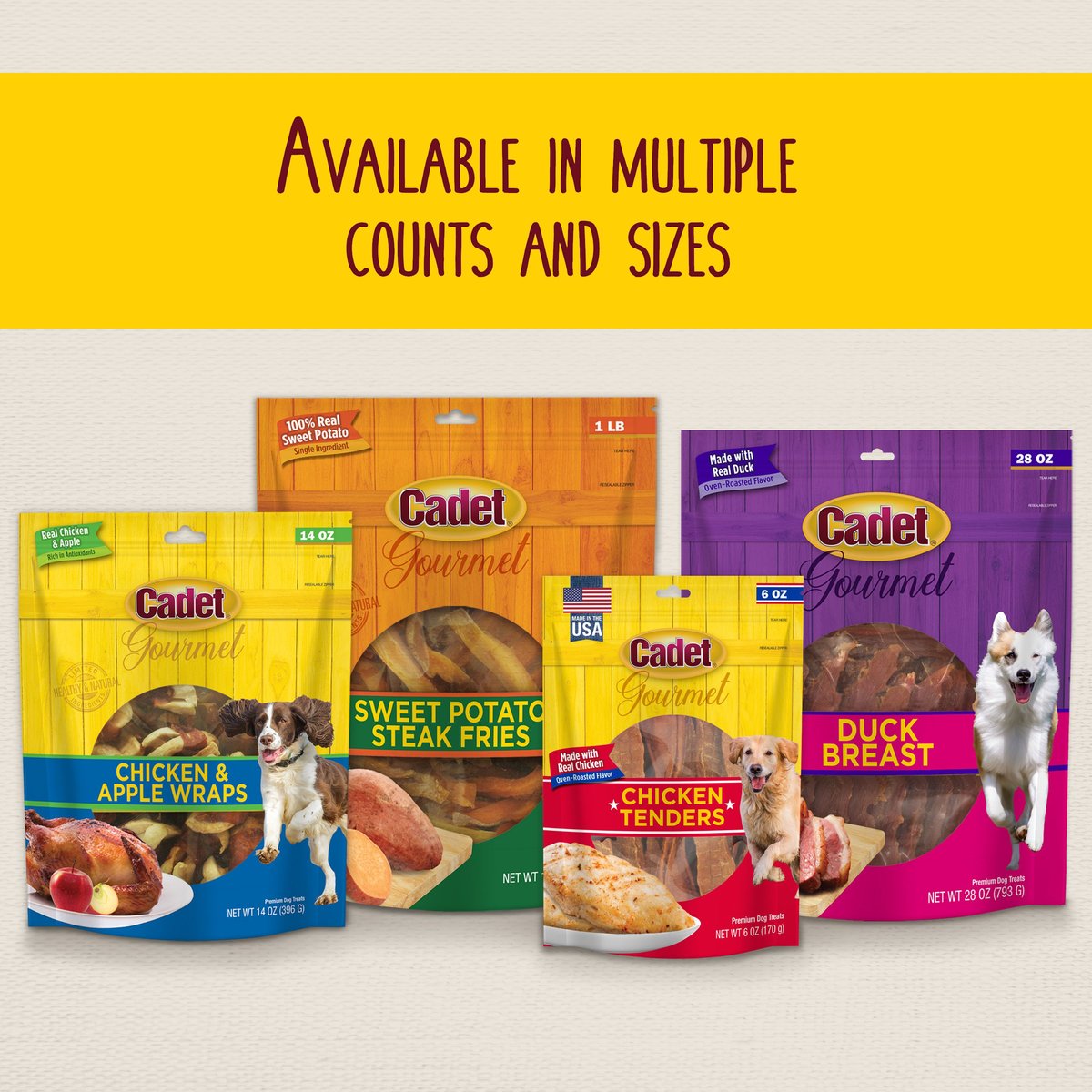 Cadet Gourmet Savory Chicken Rolls Dog Treats， 2 count