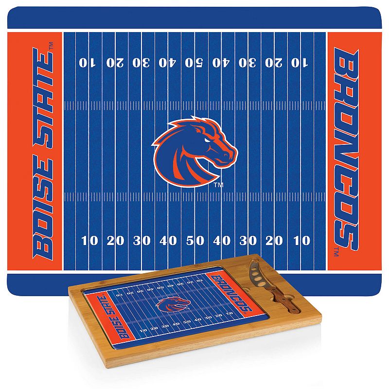 Picnic Time Boise State Broncos Icon Glass Top Cutting Board and Knife Set