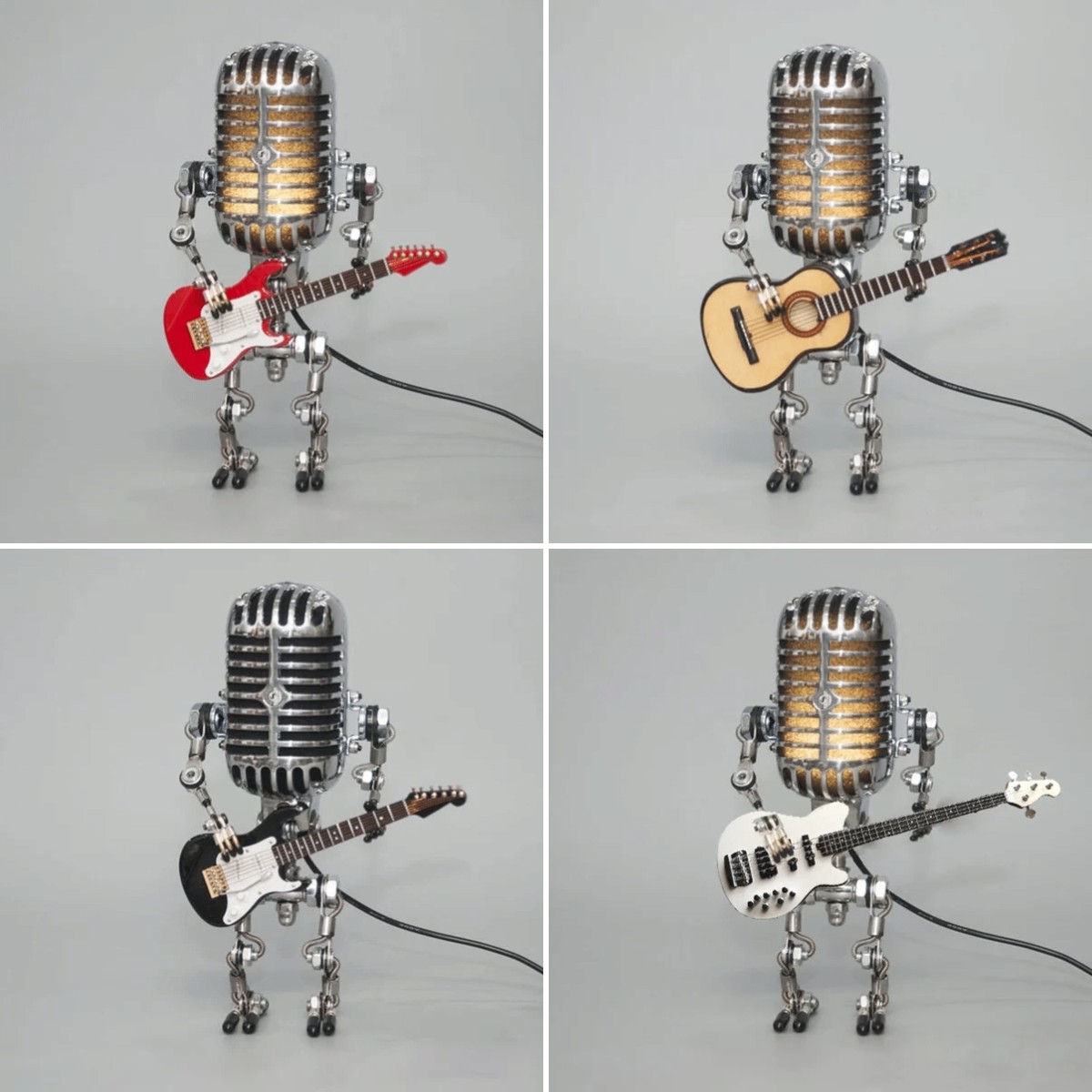 🔥  49% OFF🎁Vintage Metal Microphone Robot Desk Lamp🎸