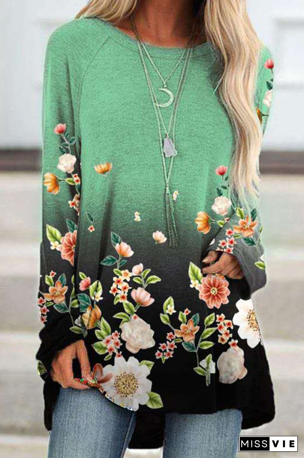 Floral Print Long Sleeve T-Shirt