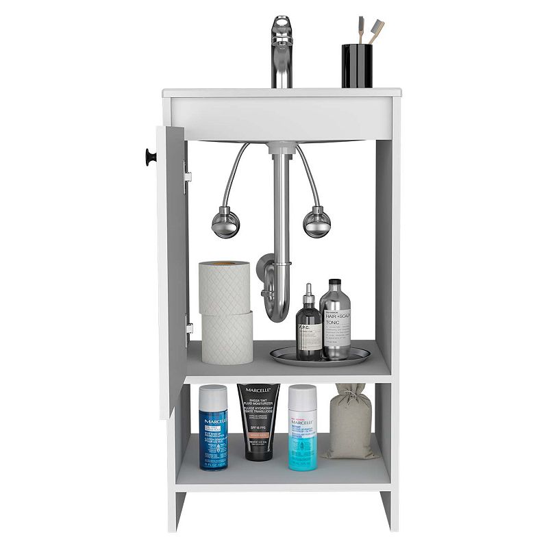 Chariot Free Standing Vanity Cabinet， One Open shelf