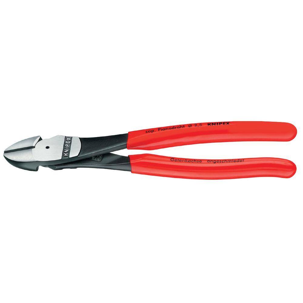 KNIPEX Heavy Duty Forged Steel 7 in. High Leverage Diagonal Cutters with 64 HRC Cutting Edge 74 01 180