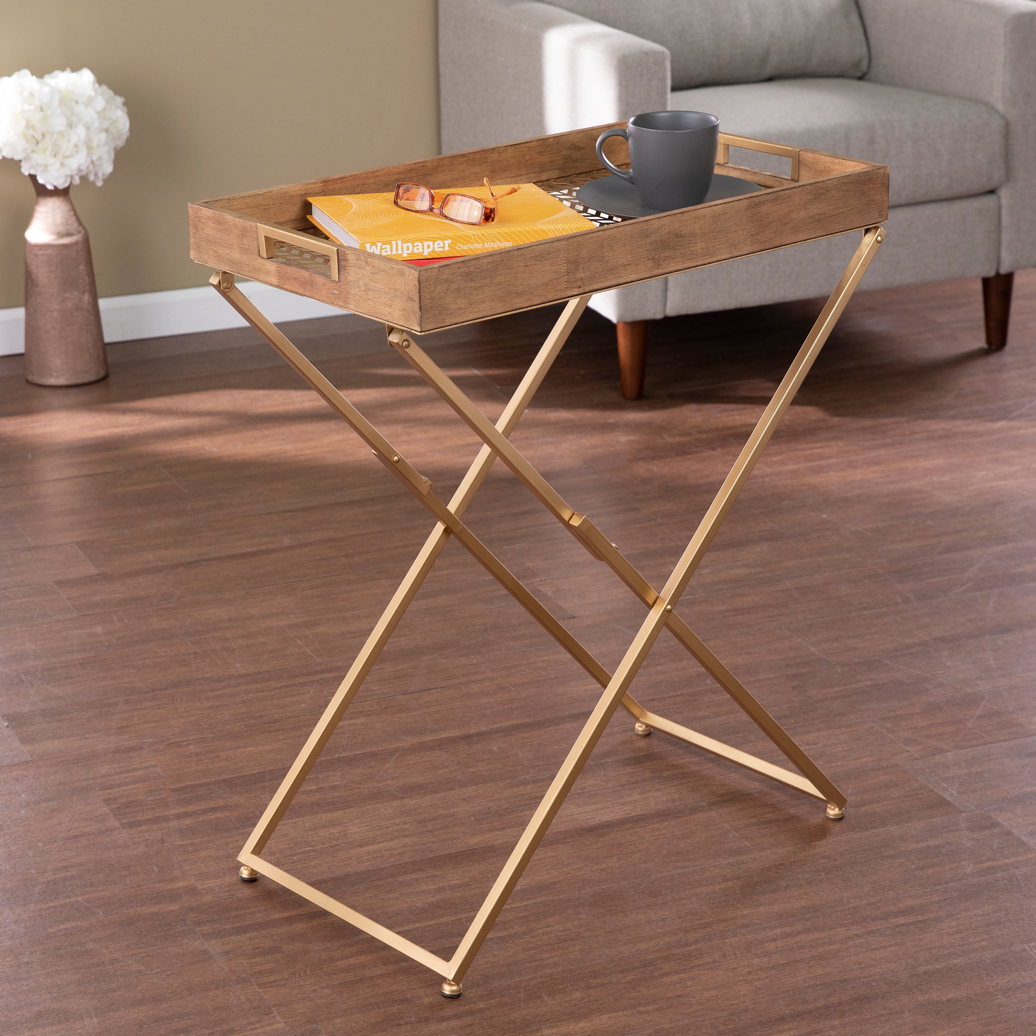 SEI Furniture Vesset Contemporary Natural Wood Side Table