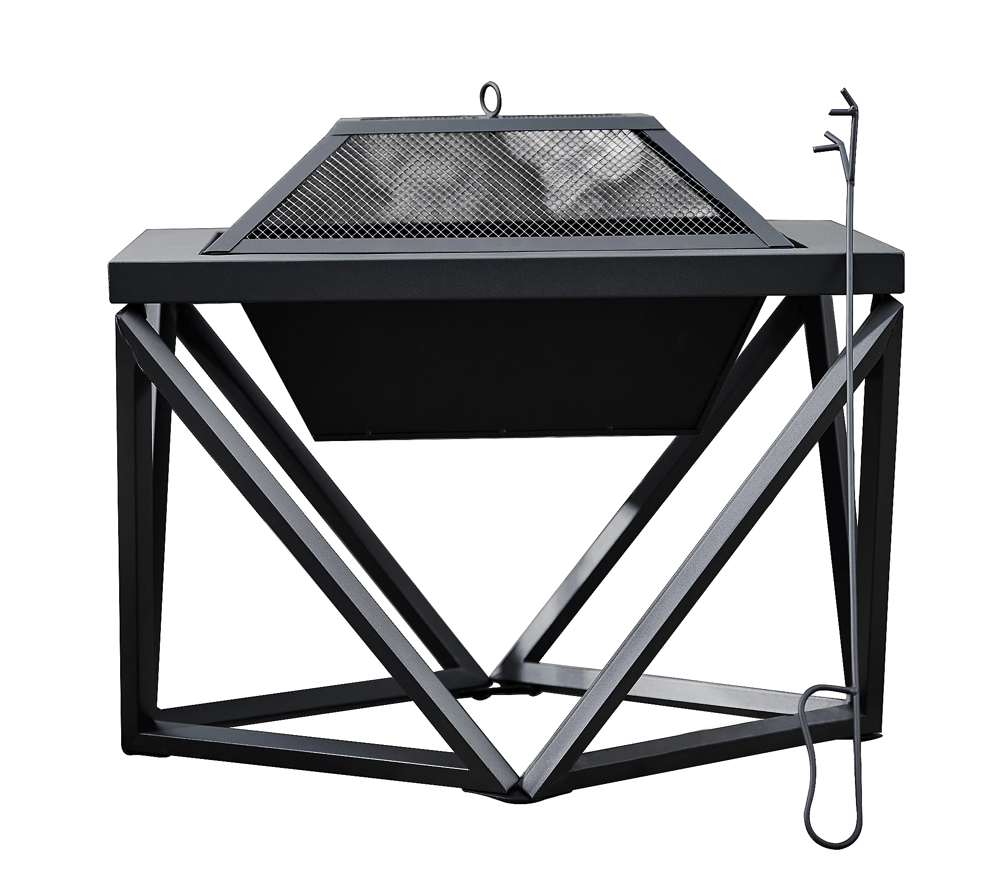 Teamson Outdoor 24 Wood Burning Fire Pit with Geometric Base