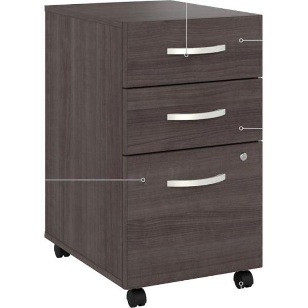 Bush Business Furniture Studio A 83W Large Corner Desk with 3 Drawer Mobile File Cabinet in Storm Gray