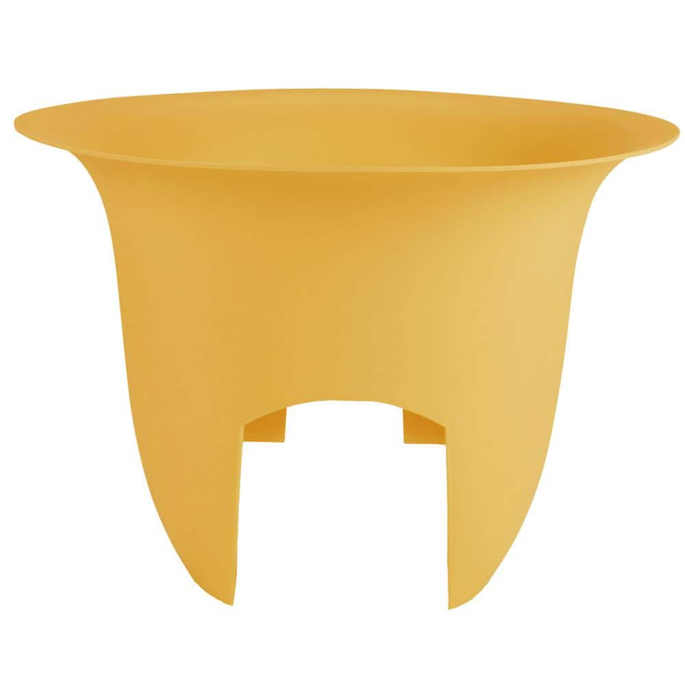 Bloem Modica 12 in. Earthy Yellow Plastic Deck Rail Planter MR1223