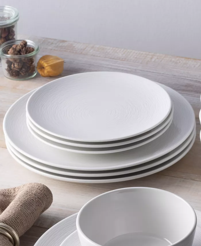 Noritake Swirl Coupe Dinner Plates Set of 4