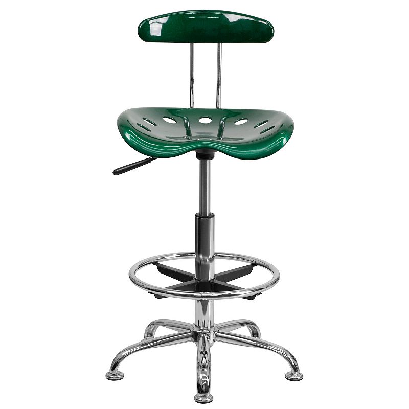 Flash Furniture Bradley Green Tractor Seat Drafting Stool