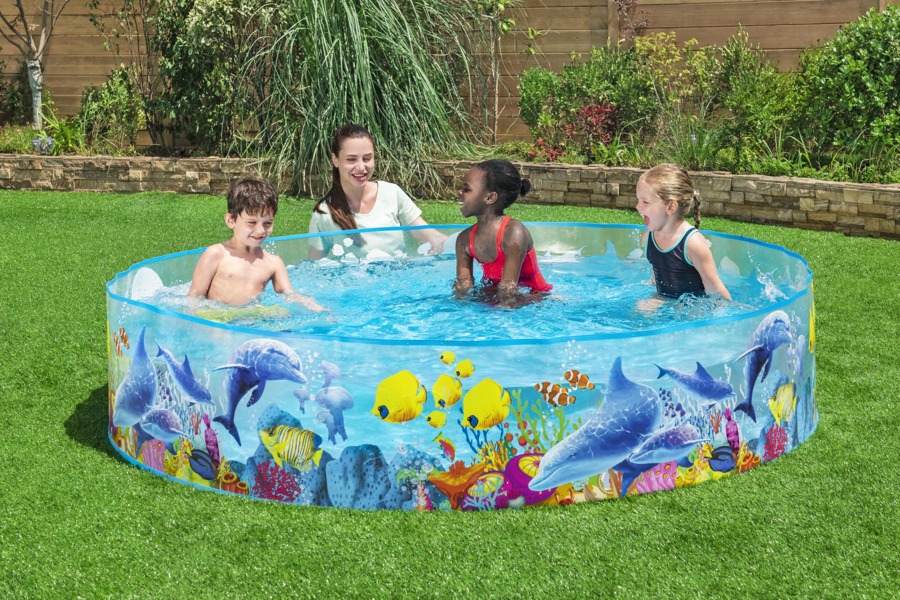 Play Day 8' x 8' Multicolor Round Kiddie Pool