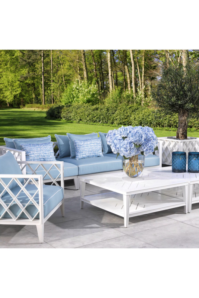 Square White Outdoor Coffee Table  Eichholtz Bell Rive   Beach Style   Outdoor Coffee Tables   by Oroa   Eichholtz Furniture  Houzz