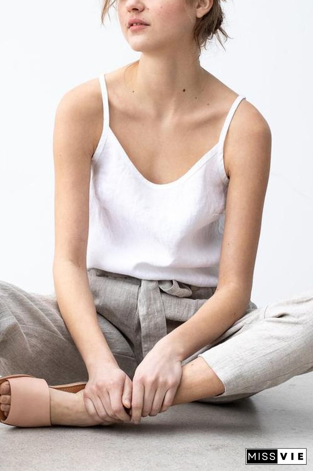 Solid Linen Tank Top