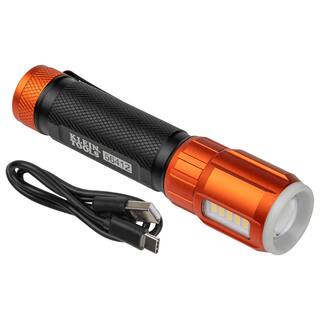 Klein Tools Rechargeable LED Flashlight with Worklight 500 Lumens 5 Modes 56412