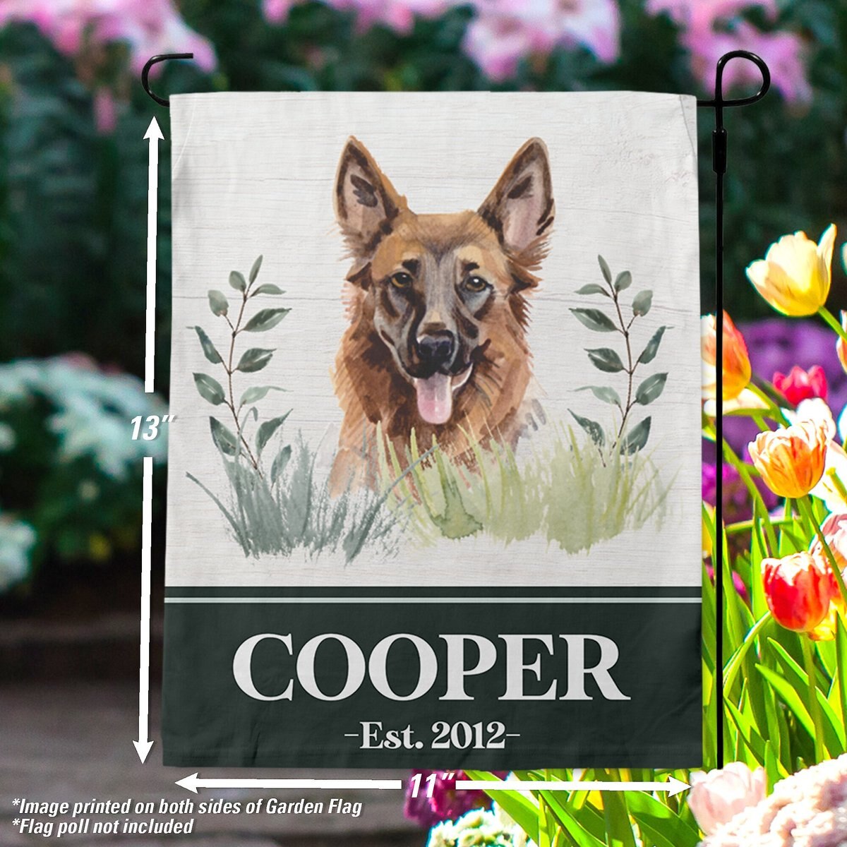 904 Custom Personalized Dog Breed Botanical Garden Flag