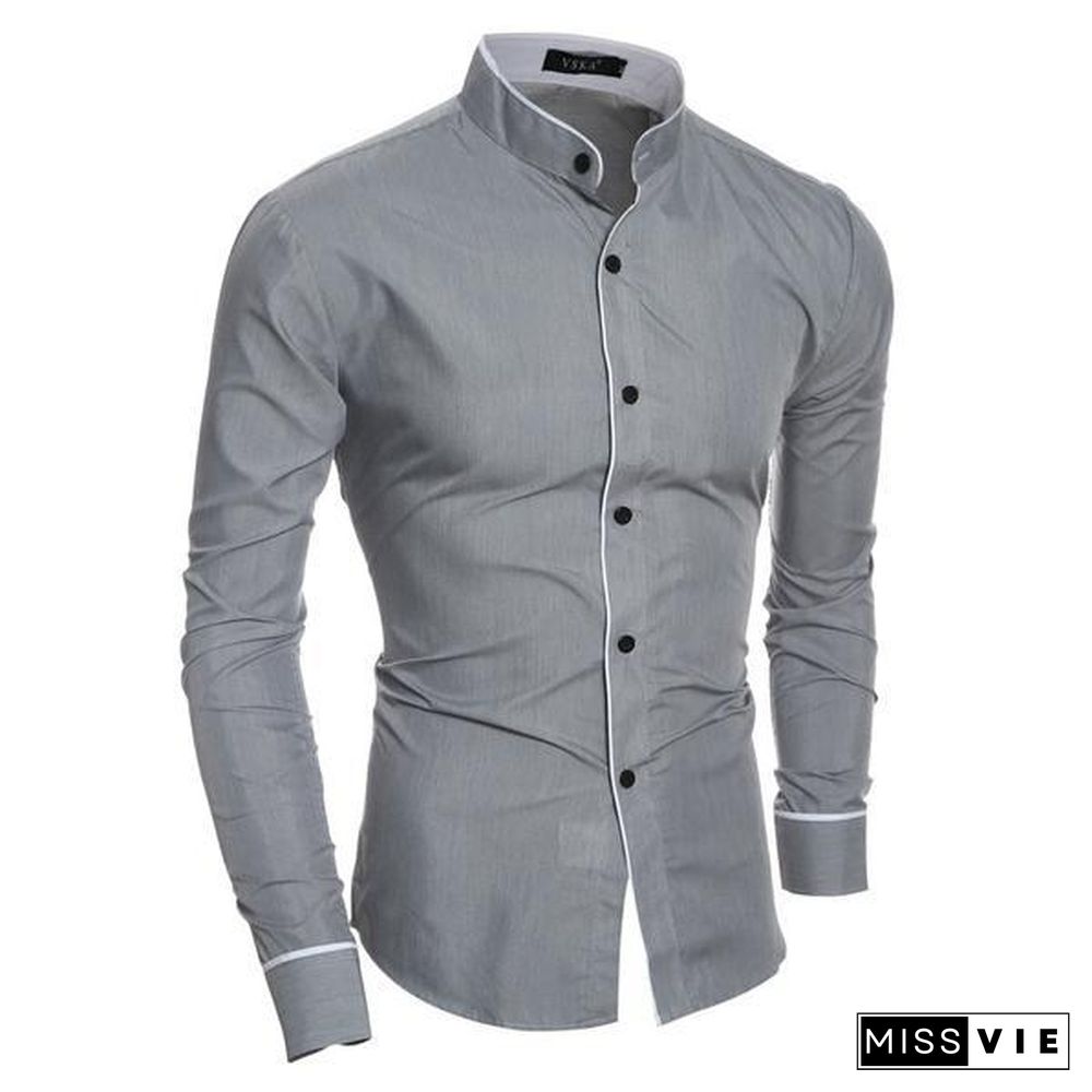 Men' Classic Business Casual Long Sleeved Dress Shirts