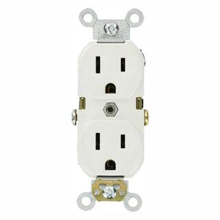 Leviton 15 Amp Commercial Grade Duplex Outlet White (10 Pack) M22-CBR15-WMP