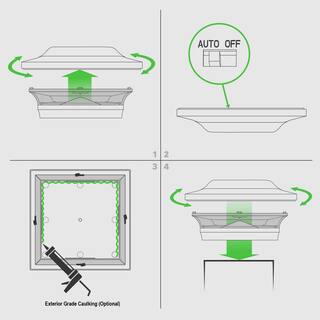 CLASSY CAPS Imperial 5 in. x 5 in. Outdoor White Cast Aluminum LED Solar Post Cap (2-Pack) SL214W