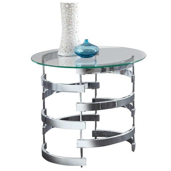 Silver Orchid Bardeen Round End Table