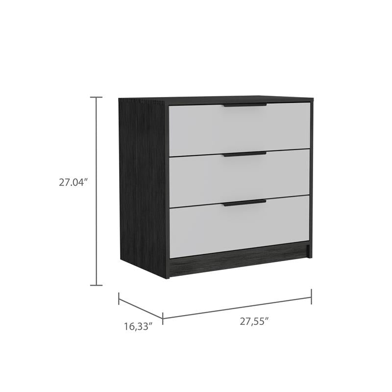 Bowery Hill 3 Drawers Dresser Smoky Oak and White