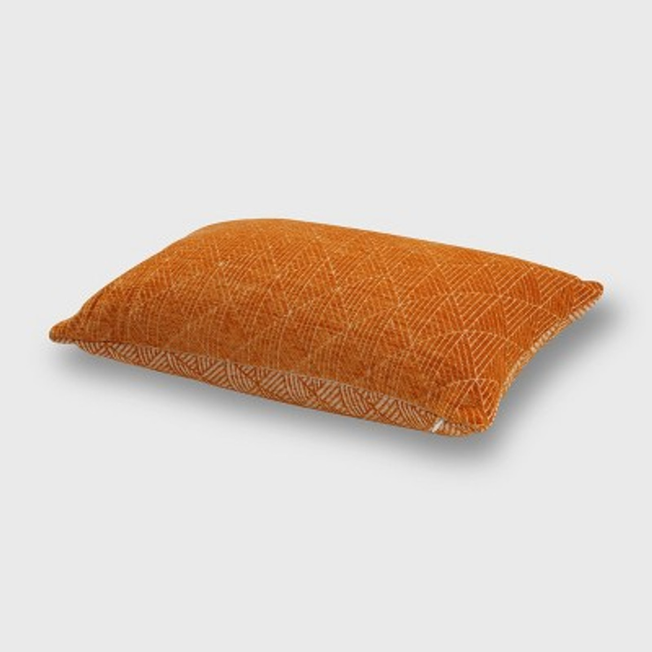 14x24 Oversized Geometric Chenille Woven Jacquard Reversible Lumbar Throw Pillow Orange - freshmint