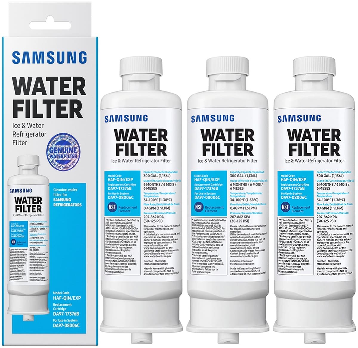  3-Pack Refrigerator Water Filter