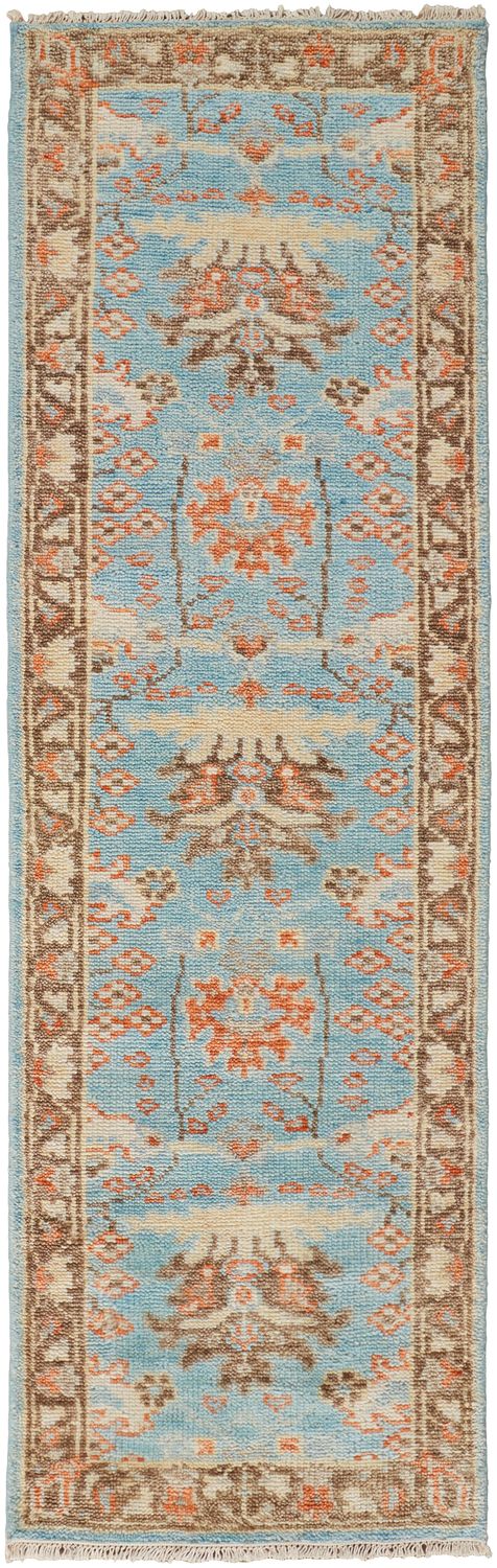 Bennet Hand Knotted Blue and Brown Rug by BD Fine