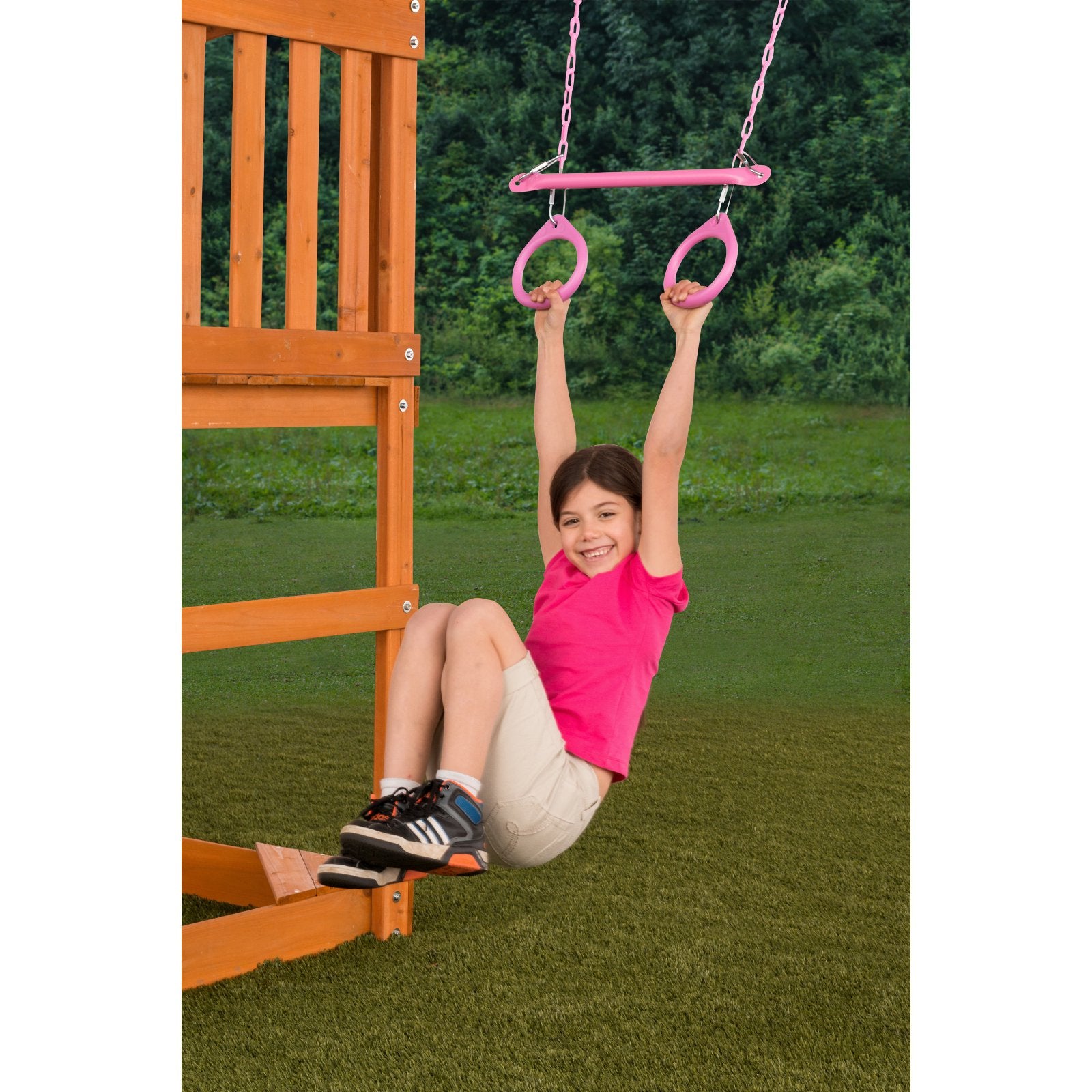 Creative Cedar Designs Trapeze Bar w/ Circular Rings- Pink