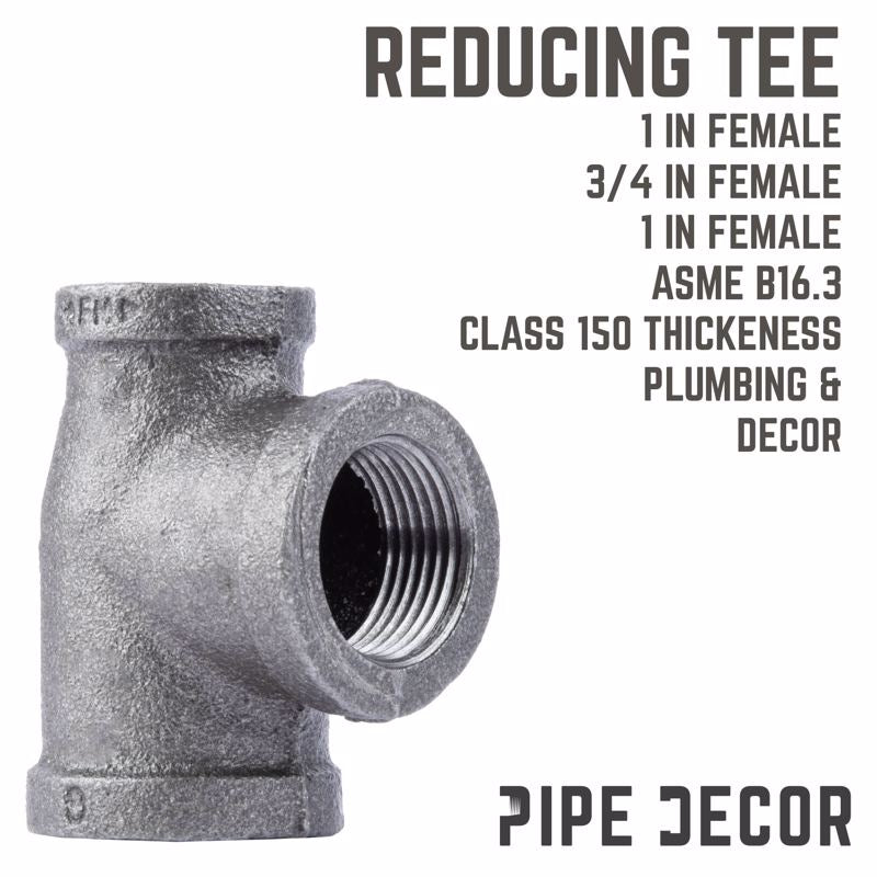 TEE BLK REDUCE 1X3/4X1