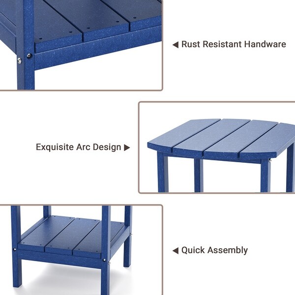 2Tier Adirondack Side Table，Outdoor End Tables HDPE AllWeather Resistant