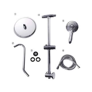 Magic Home 5-Spray Patterns with 2.5 GPM 10 in. Wall Mounted Hand Shower Dual Shower Heads in Chrome SL-H-LS0002C