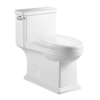 12 in. 1-piece 1.28 GPF Single Flush Elongated Toilet in White Seat Included 22S0902