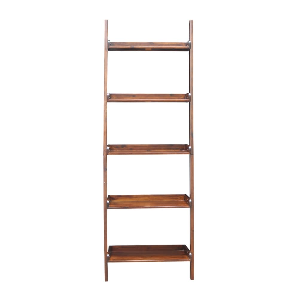 Solid Wood Lean to 5 tier Shelf Unit Set (Set of 2)