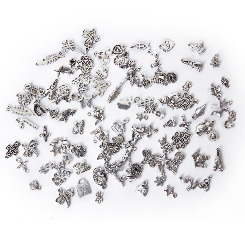 Lot 100pcs Antique Tibetan Silver Charms Pendants DIY Jewelry Craft Findings