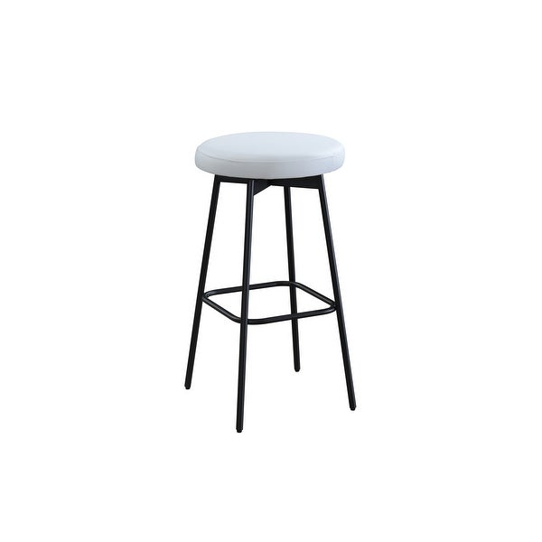 LuXeo Doheny Black Steel Legs Swivel Barstool (Set of 2) - N/A