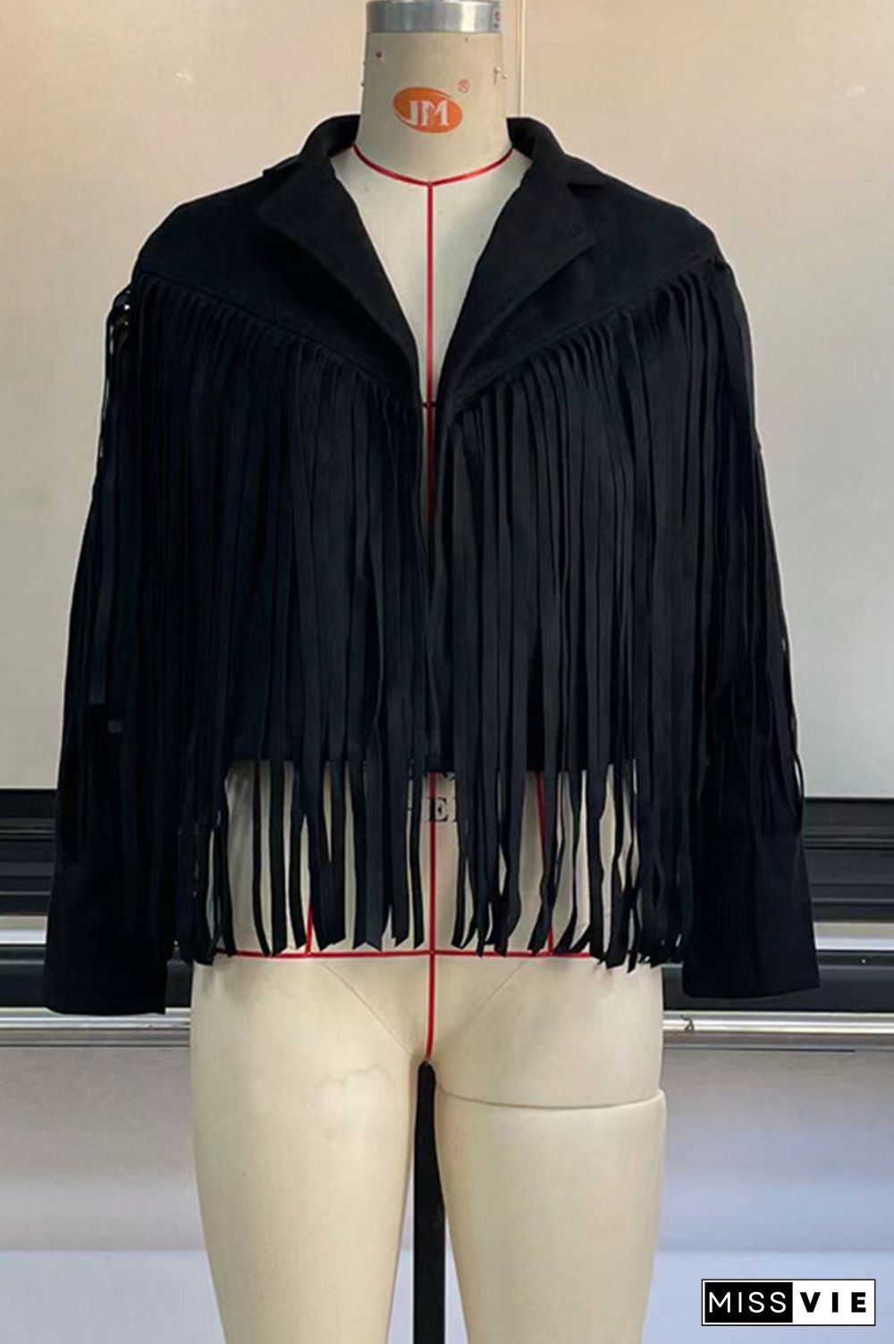 Long Sleeve Faux Suede Tassel Jacket Wholesale